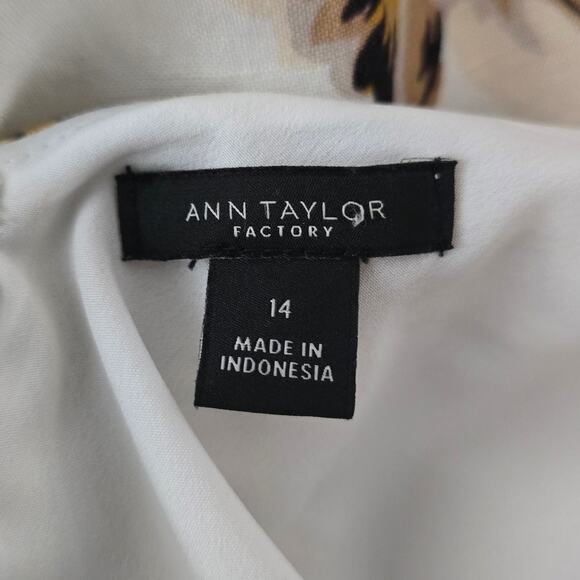 Ann Taylor Factory Linen Blend Floral Women's Dress 14 - Picture 4 of 5